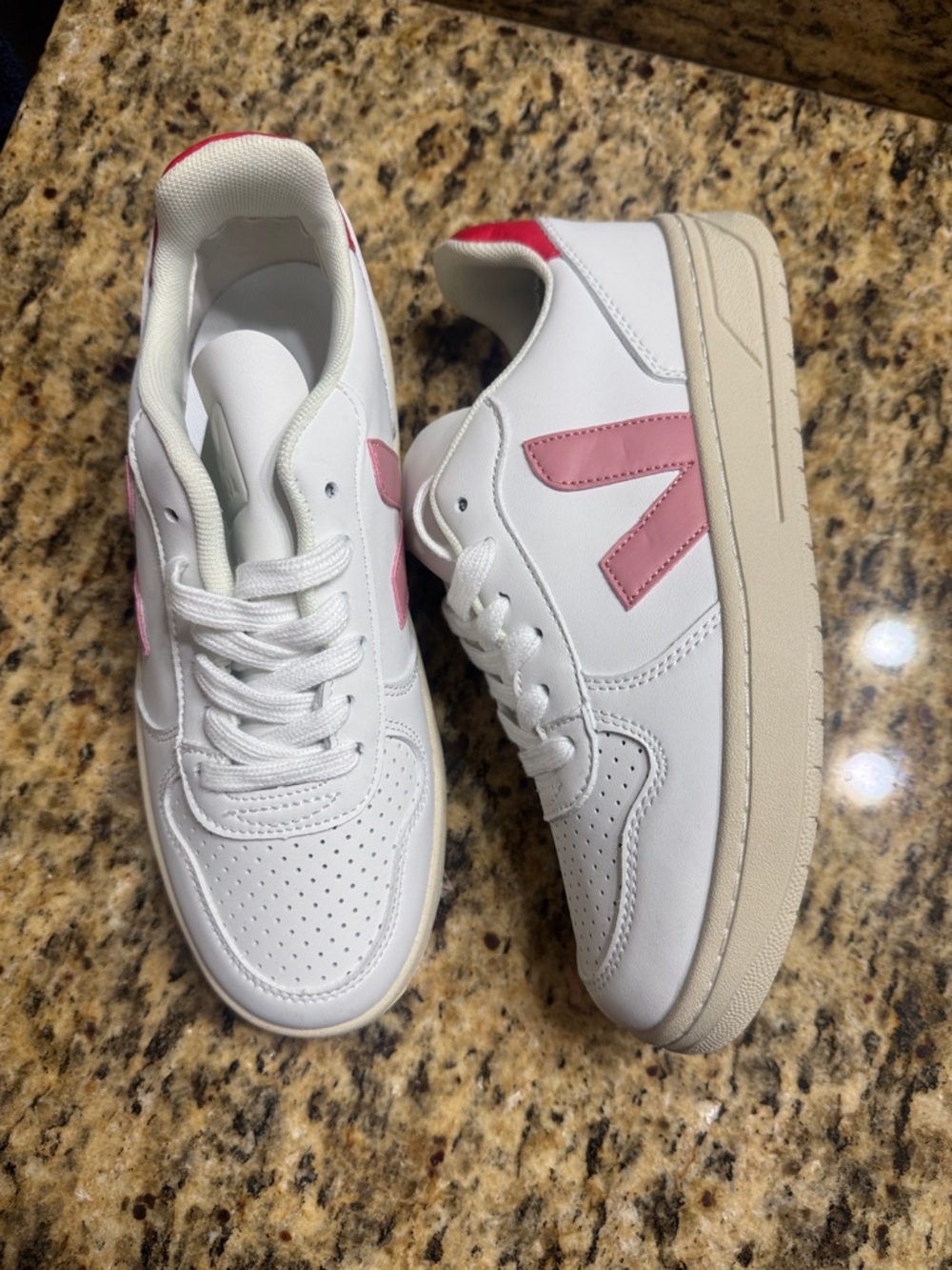 White & Pink Women's Sneakers
